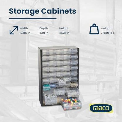 Raaco Steel Storage Cabinet, Tall 40-Drawer (C10-40) - size: Tall-40D