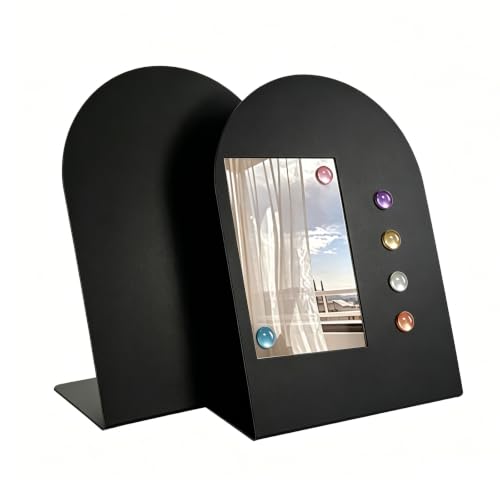 2 Pack Magnetic Bulletin Board,Metal Magnetic Bulletin Board,Tabletop Memo Display Board,Magnet Display Stand for Office Home Kitchen School (Black, 11 x 7.9 Inch) - color: Black, size: 11 x 7.9 Inch
