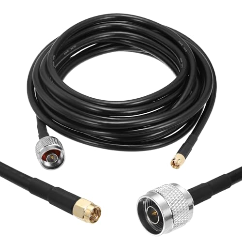 MECCANIXITY KMR240 Coax Extension Cable 50ohm 15Ft SMA Male to N-Type Male - size: 15ft