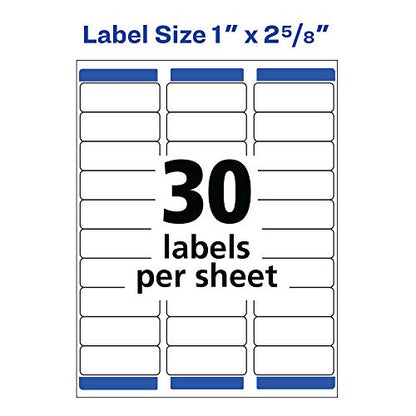 Avery® Removable ID Labels, Sure Feed® Technology, Removable Adhesive, 1" x 2-5/8", 750 Labels (6460) - style: 750 labels