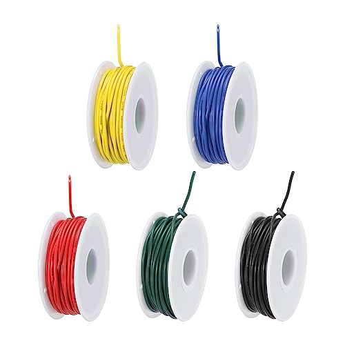 MECCANIXITY 20AWG Wire 20 Gauge Electrical Wire, PVC 1007 Stranded Wire Hook Up Wire Tinned Copper Wire 50m(164ft) 5 Colors for DIY Wiring Applications - size: 20AWG,164ft
