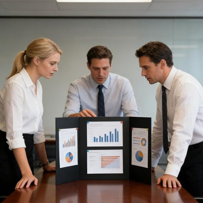 AKONEGE 4PCS Black Trifold Poster Board 26"x16" for Display & Presentation - color: Black, size: Medium-26 X 16 inches