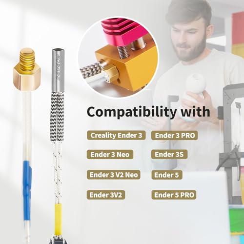 5Aplusreprap Ender 3 M3 Stud Thermistor Replacement for Creality Ender 3V2 - size: M3 stud thermistor