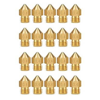 20PCS 3D Printer Brass Nozzles MK8 0.4MM, High Temperature Resistant, Compatible for Creality Ender/CR Series, Anycubic Kobra Series, - size: 20MK8