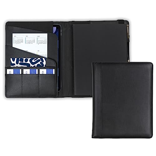 Samsill Professional Junior Padfolio, Faux Leather Portfolio with 10.1 Inch Tablet Sleeve and 7 x 10 Inch Refillable Notebook, Black - size: Junior - 7 x 10 inches, style: Padfolio