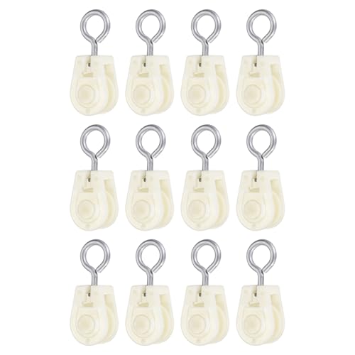 PATIKIL Mini Nylon Pulley Wheel 0.59" ID 2.91" L 12Pcs Single Sheave - size: 0.59" ID 2.91" L