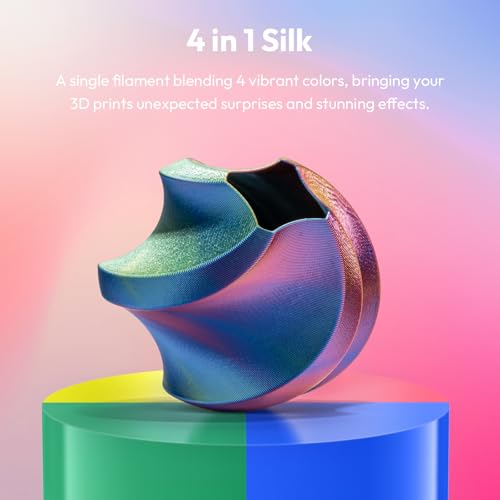 AMOLEN Silk 4 Colors in 1 PLA 3D Printer Filament Bundle, 4×200g - color: Blue Red Yellow Green/Blue Purple Pink Yellow/Blue Yellow Red White/Blue Red White Black
