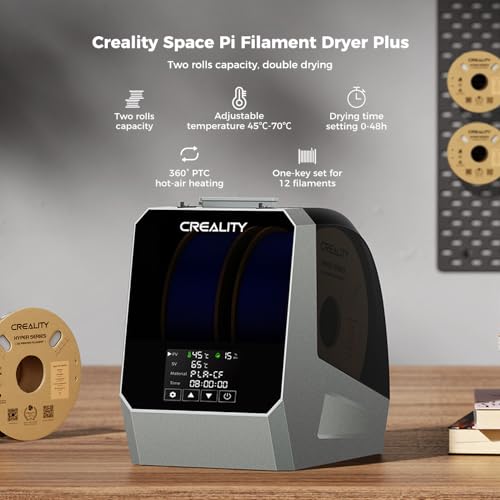 Creality Space Pi Filament Dryer Plus, 2 Spool Capacity, Double 360° Heating Dry Box, 4'' Touch Screen & Fan, 3D Printer Storage Dehydrator for 1.75/2.85/3mm Filaments, for PLA PETG ABS TPU - size: Creality Space Pi Plus