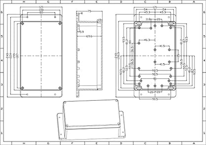 IP65 Plastic Project Box ABS Waterproof Electronic Enclosure Junction Box with Fixed Ear 7.8" x 4.7" x 3" - size: 7.8" x 4.7" x 3"
