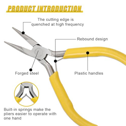 ZIMISI Mini Needle Nose Plier with Grip Handle (Needle Nose) - size: Needle Nose Plier