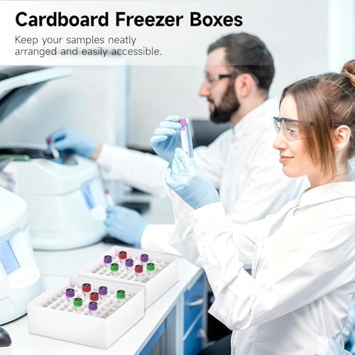 20 Pcs 81-Well Cardboard Freezer Boxes, 2 in Tall, for 1.8/2.0 ml Tubes