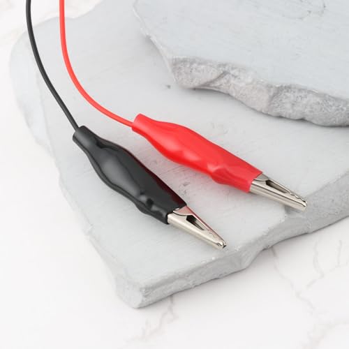 OTOTEC 10x 9V Battery Snap Connector Dual Alligator Clips with Leads 18cm for Experimental Testing Repair Applications