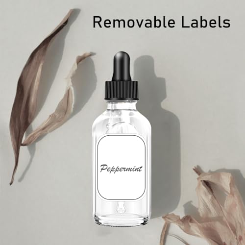 2 Pack Dropper Bottles 2 OZ, Clear Glass Bottle with Graduated Dropper - color: Clear