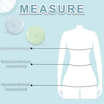 ELANE Tape Measure Package Includes 9 Cartoon Cute Mini Tape Measures for Body, Sewing, Cutting, Weight Loss Measurement (Round-3 Colors(Empty)) - color: Round-3 colors