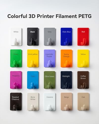 SUNLU 250g Filament Bundle 1.75mm, Multicolor 3D Printer Filament - color: Petg Spool-black+white+grey+red+ Klein Blue+green+yellow+sunny Orange+coffee Brown+beige+olive Green+oak+lavender Purple+cyan+bone White+magenta