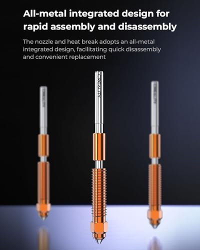 Creality Official K1C/K1 SE Nozzle, 0.4mm 1 PCS Quick-Swap 3D Printer K2 SE Nozzle, Copper Alloy and Hardened Steel with Titanium Alloy Heat Break for K1C, K1 SE, K2 SE, Ender 3 V3 SE/KE, Ender 3 V3 - style: 1PCS 0.4mm