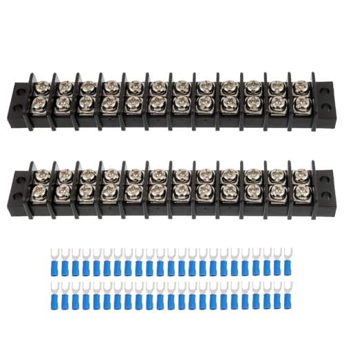 2Pcs 12 Circuits Dual Row Screw Terminal Strip with 66Pcs Connector - style: 12 Circuits
