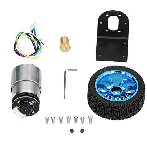 Encoder Motor Kit, DC 12V 110RPM Speed Control with Magnetic Encoder for Balance Car DIY Smart Car Brass Copper D Shaft 6mm 1 Set