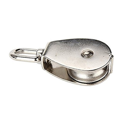 1-Pack M50 Single Pulley Block Stainless Steel Heavy Duty Hardware Single Wheel Swivel Rigging Lifting Wheel Fixed Pulley for Wire Rope Loading 400kg - size: 1-Pack M50