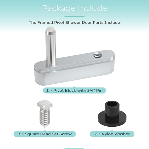 Shower Door Pivot Block with 3/4" Pin for Framed Swing Shower Doors