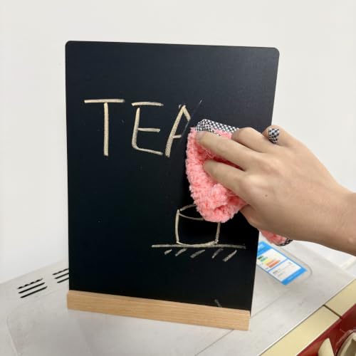 NEWNEWSHOW 1 Pack 8.7x12 Inch Tabletop Chalkboard with Wood Holder