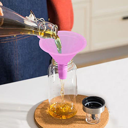 Plastic Funnel Set of 5, All Purpose Cooking Funnels Small to Large Funnel for Kitchen Use, Food Funnels for Filling Bottles, Canning and Water Liquid Oil or Powder Transfer