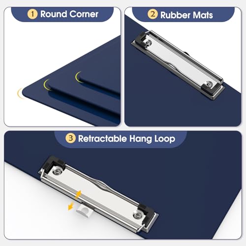 Plastic Clipboards, Blue 8.5x11 Clip Board - color: Blue