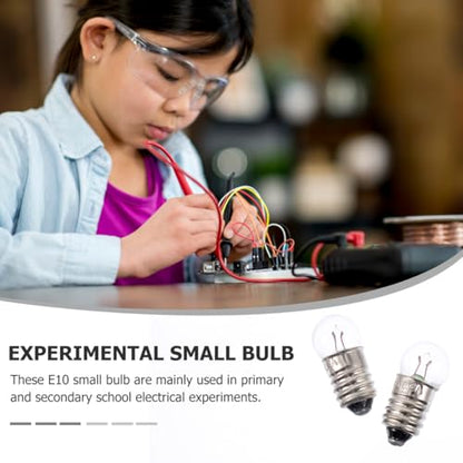 Hemobllo Mini Light Bulbs 50-Pack Round Screw Base Light Bulb Kit for Science Experiments Physics Lab Activities Electricity Kit Circuit and Mini Lamp Classroom Use