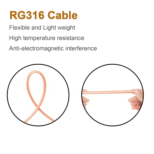 MOOKEERF SMA Male to SMA Male Cable - 35FT RG316 SMA Extension Cable 50 ohm for Router, Test Equipment, Signal Enhancer, Wireless Adapter,WiFi Antenna Applications - size: 35FT