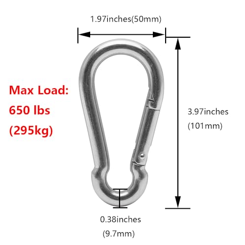 2X 304 Stainless Steel M32 Single Swivel Rope Pulley Blocks with Snap Hooks - size: M32-2pcs