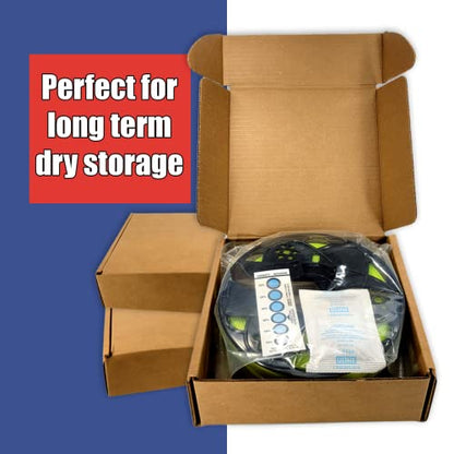 3D Printer Filament Storage Kit (Pack of 5) Includes: 5 Resealable Nylon/LDPE Gusseted Plastic Bags, 5 Large Oversize Rechargeable Clay Desiccant Drying Packs, 5 Humidity Indicator Cards
