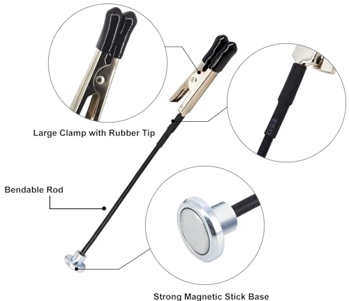 Large Clamps Metal Model Painting Stand Base Holder with 10PCS Magnetic Bendable Alligator Clip Sticks Set,Model Holder for Painting,Alligator Clip Stand for Gundam Hobby Model Parts