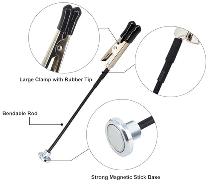 Large Clamps Metal Model Painting Stand Base Holder with 10PCS Magnetic Bendable Alligator Clip Sticks Set,Model Holder for Painting,Alligator Clip Stand for Gundam Hobby Model Parts