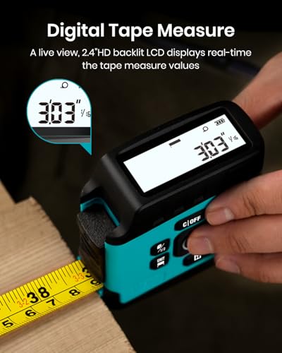 MILESEEY DT20 3-in-1 Digital Laser Tape Measure, 131ft Laser & 16ft Tape