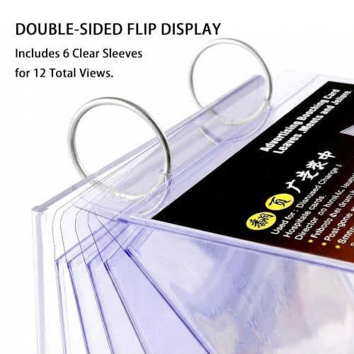 2Pcs Table Flip Menu Holder with 6 Pages Sleeve, 4" X 6" Tabletop Sign Vertical Display Stand with Base, Acrylic PVC Rotating Rack, for Photo, Restaurant, Bar, Job Fair - size: A6, Vertical, 2pcs