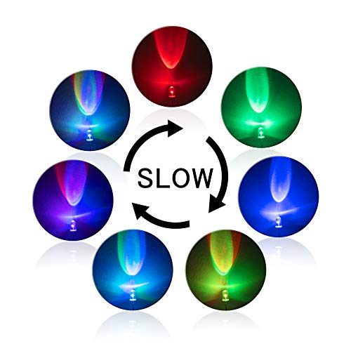 DiCUNO 100pcs 5mm RGB Multicolor Slow Blinking LED Diode Lights, 7 Colors - style: Slow Flash