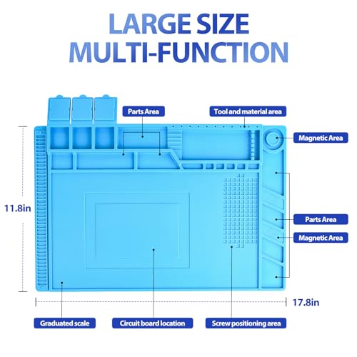 Silicone Soldering Mat, 17.7 x 11.8 in Electronics Repair Mat