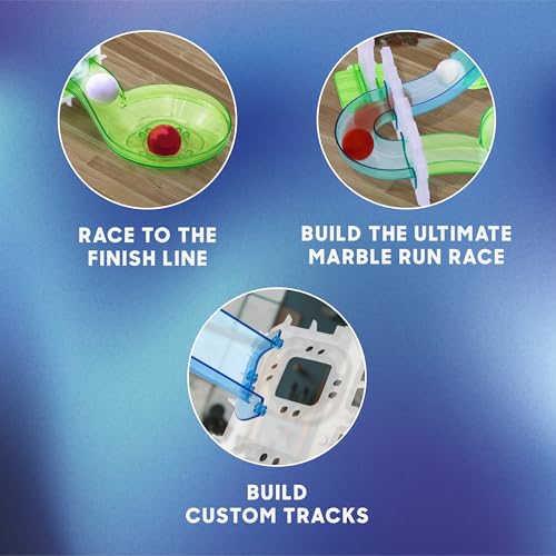 Discovery Marble Run Race Track – 58-Piece Marble Maze Construction Set| 6 Marbles| STEM Learning Activity| Sensory Toy Building Kit| Educational Physics & Engineering Toy for Kids Ages 6+