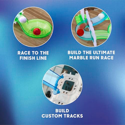 Discovery Marble Run Race Track – 58-Piece Marble Maze Construction Set| 6 Marbles| STEM Learning Activity| Sensory Toy Building Kit| Educational Physics & Engineering Toy for Kids Ages 6+