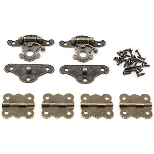 SDTC Tech Retro Design Jewelry Box Hardware Kit (2X Hasp Catch + 4X Hinges) - color: M2B4 KIT