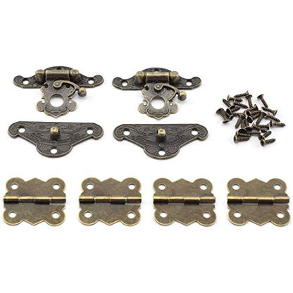 SDTC Tech Retro Design Jewelry Box Hardware Kit (2X Hasp Catch + 4X Hinges) - color: M2B4 KIT