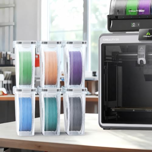 AMZPro Filament Storage Box - 6 Pack Filaments Container for 3D Printing Filaments Sealing and Protection - Portable Filament Storage with Desiccant,Water-Proof and Dust-Proof 4.0L(9.03 * 8 * 3)