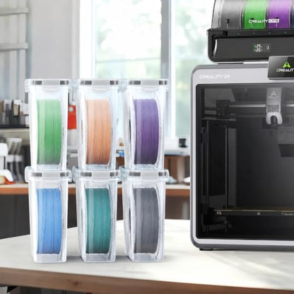 AMZPro Filament Storage Box - 6 Pack Filaments Container for 3D Printing Filaments Sealing and Protection - Portable Filament Storage with Desiccant,Water-Proof and Dust-Proof 4.0L(9.03 * 8 * 3)
