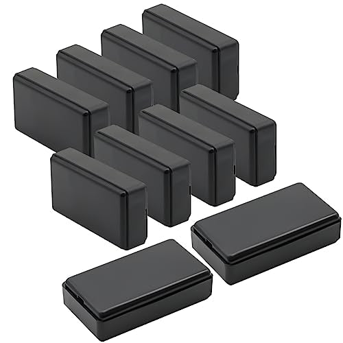 LeMotech Project Box 10 Pieces ABS Plastic Electrical Project Case Small Junction Box for Electronics Black 2.0 x1.1 x0.6 inch (50 x 28 x 15 mm) - size: 2.0" x1.1" x0.6"(10pc)