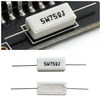 120 Pieces 5W Ceramic Cement Resistor Kit 0.01 Ohm - 100K Ohm - size: 0.01Ω-100K Ω 120 PCS