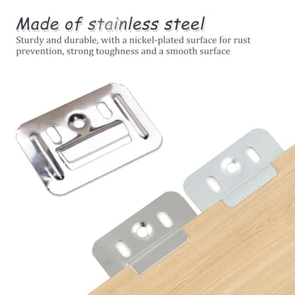 KOOBOOK 100Pcs Stainless Steel Wall Panel Clamps for Rust-Resistant Integrated Wall Installations Exquisite Wall Buckle Furniture Clamp Z Clips for Effortless Panel Mounting