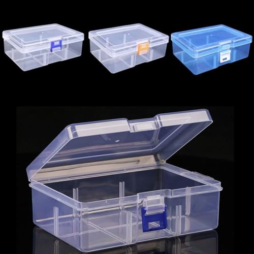 Dustproof Transparent Large Capacity Plastic Container Storage Box Screw Sewing Cases Jewelry Display Box Practical Toolbox(White) - color: White