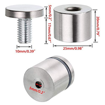 1x1Inch 16 Sets Standoff Screws Sign Stainless Steel Wall Mounting Hardware - size: 1" x 1"