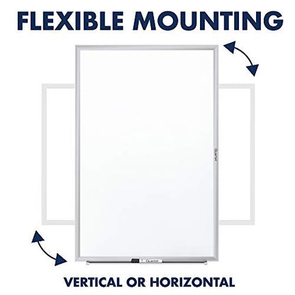 Quartet Dry Erase White Board 60"W x 36"H Non-Magnetic Whiteboard, Total Erase, Silver Aluminum Frame (S535) - color: Silver, size: 60"W x 36"H