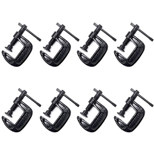 1-Inch C-Clamp Set, Heavy-Duty Cast Iron C-Clamps with 0.8-Inch Throat for Woodworking, Welding, and Building(8Pcs) - color: (8pcs)